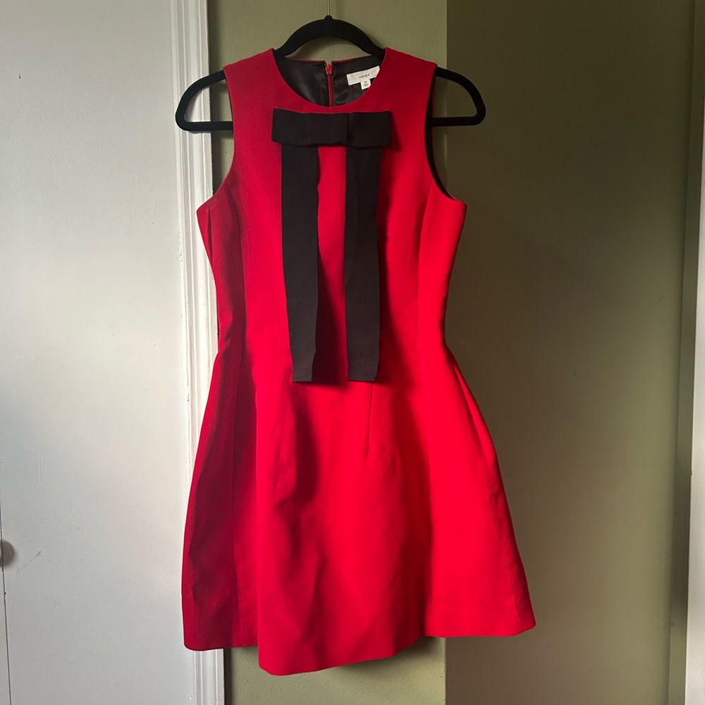 A Loves A Women’s Elegant Red Dress with Black Bow Sz XS - Picture 6 of 9